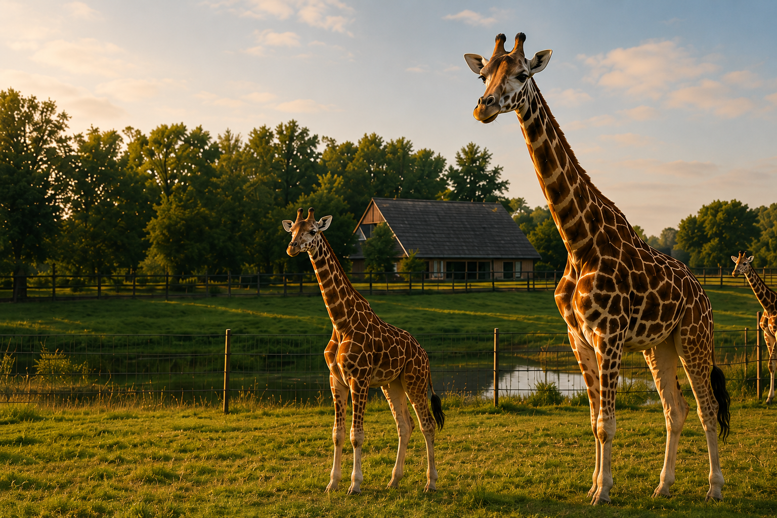 Giraffes in de weide