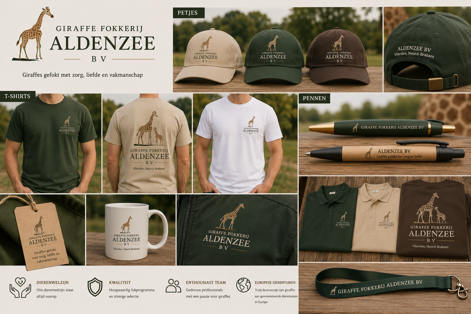 Aldenzee merchandise voorbeelden